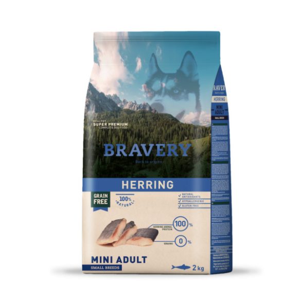Bravery Dog ADULT MINI Grain Free Herring 2 kg