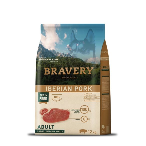 Bravery Dog ADULT Large / Medium Grain Free Iberian pork 4 kg