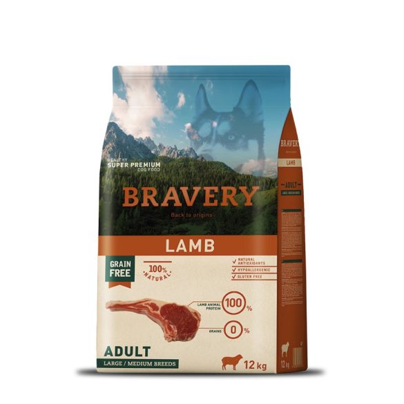 Bravery Dog ADULT Large / Medium Grain Free Lamb 12 kg