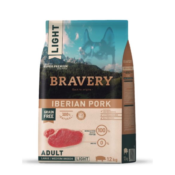Bravery Dog Adult Medium/Large Iberian Pork Light 12 kg