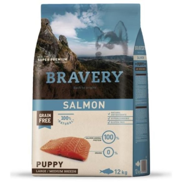 Bravery Puppy Medium/Large Salmon 12 kg