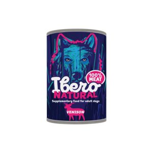 Ibero Natural konzerv felnőtt kutyáknak 100% hús szarvassal 400 g