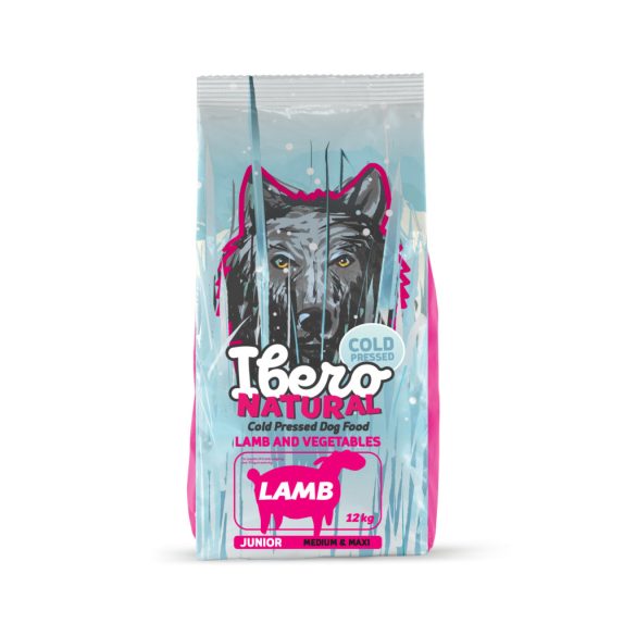 Ibero Hidegen sajtolt kutyatáp junior LAMB Medium 12 kg