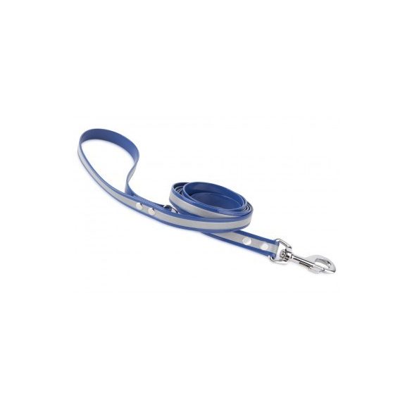 Firedog BioThane póráz Fényvisszaverő 19 mm 1,2 m fogóval & D-ring blue