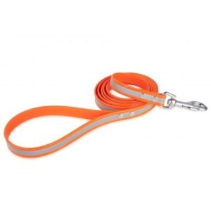 Firedog BioThane póráz Fényvisszaverő 19 mm 1,2 m fogóval orange