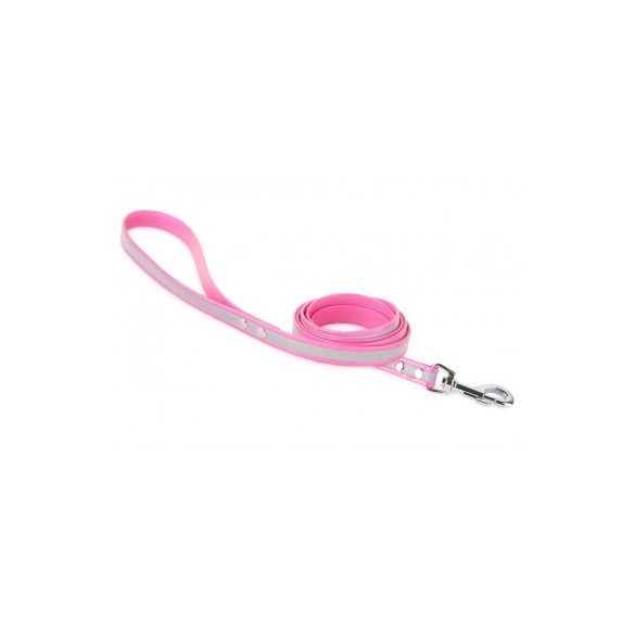 Firedog BioThane póráz Fényvisszaverő 19 mm 1,2 m fogóval pink