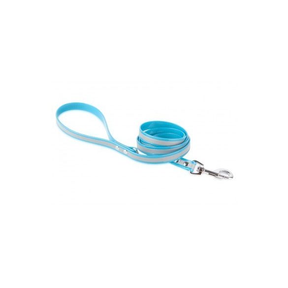 Firedog BioThane póráz Fényvisszaverő 19 mm 1,2 m fogóval & D-ring turquois