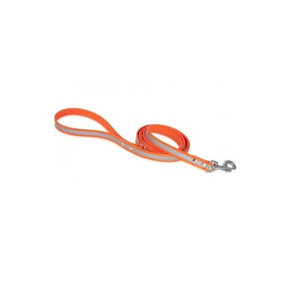 Firedog BioThane póráz Fényvisszaverő 19 mm 2 m fogóval & D-ring orange