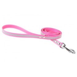   Firedog BioThane póráz Fényvisszaverő 19 mm 2 m fogóval & D-ring pink