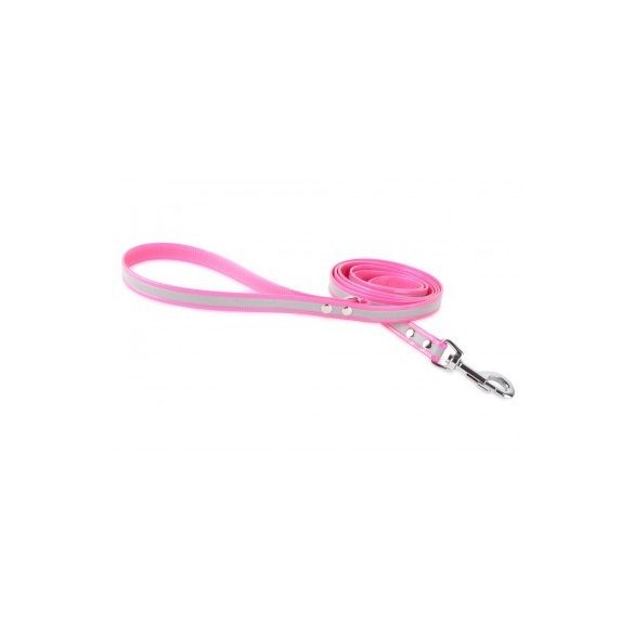 Firedog BioThane póráz Fényvisszaverő 19 mm 2 m fogóval & D-ring pink