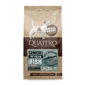 QUATTRO Hypoallergenic SMALL BREED SENIOR FISH AND KRILL kutyatáp 7kg