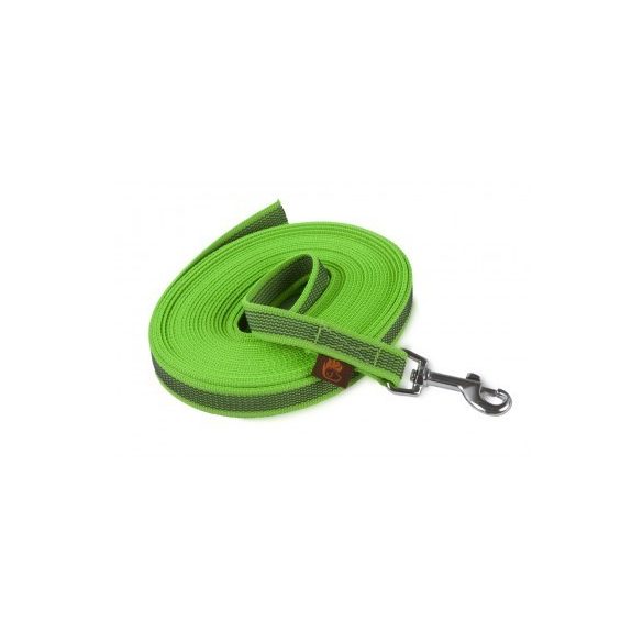 Firedog Nyomkövető Gumírozott póráz 20 mm classic karabíner 15 m neon green