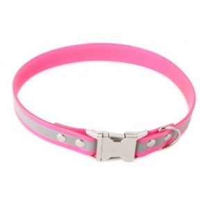 Firedog BioThane nyakörv Clip Fényvisszaverő  25 mm 38 cm pink