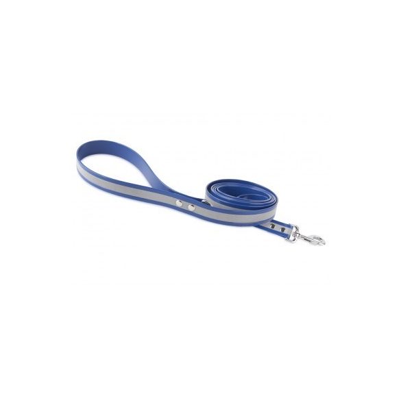 Firedog BioThane póráz Fényvisszaverő 25 mm 1,2 m fogóval & D-ring  blue