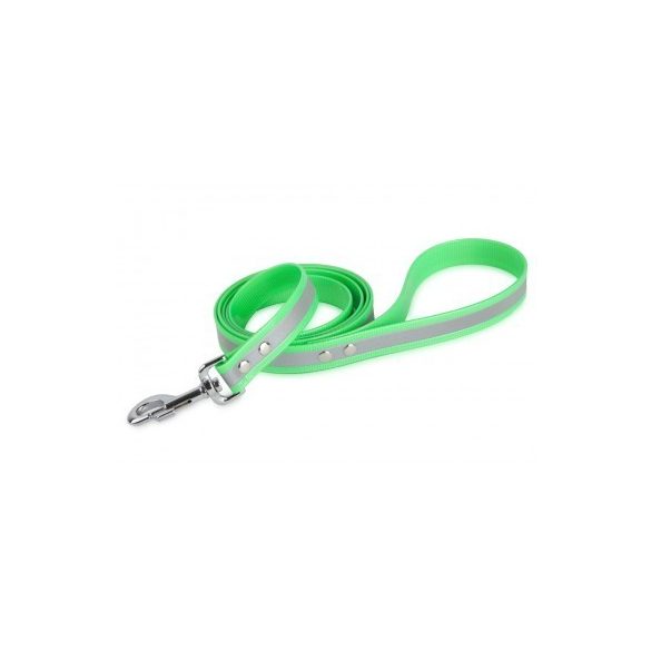 Firedog BioThane póráz Fényvisszaverő 25 mm 1,2 m fogóval light green