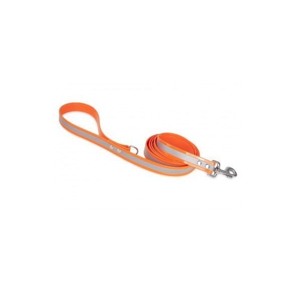 Firedog BioThane póráz Fényvisszaverő 25 mm 1,2 m fogóval & D-ring orange