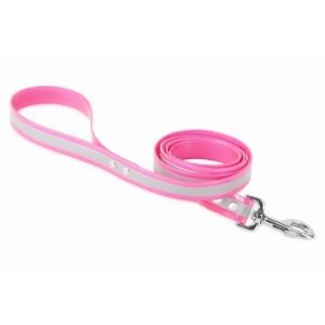 Firedog BioThane póráz Fényvisszaverő 25 mm 1,2 m fogóval pink