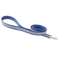   Firedog BioThane póráz Fényvisszaverő 25 mm 2 m fogóval & D-ring blue