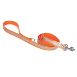 Firedog BioThane póráz Fényvisszaverő 25 mm 2 m fogóval & D-ring orange