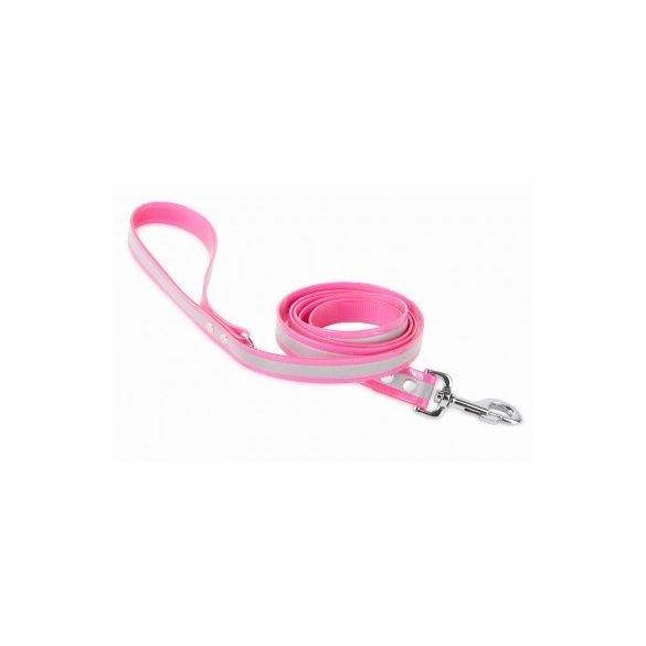 Firedog BioThane póráz Fényvisszaverő 25 mm 2 m fogóval & D-ring pink