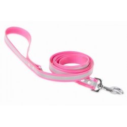   Firedog BioThane póráz Fényvisszaverő 25 mm 3 m fogóval & D-ring pink
