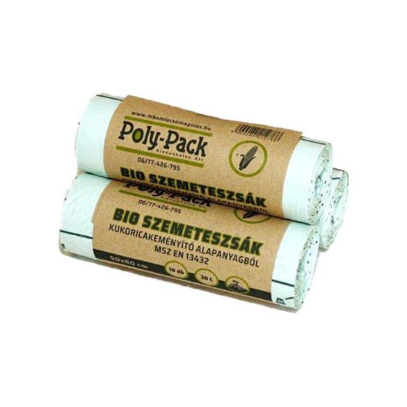 Poly-Pack Kukoricakeményítő alapú szemeteszsák PLA 30 L