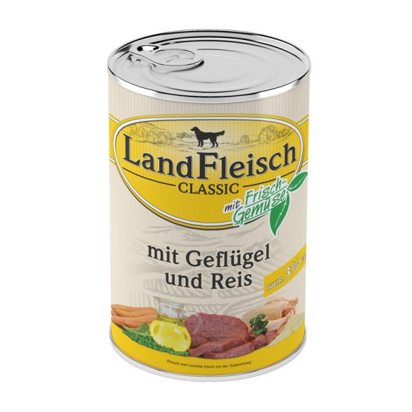 LandFleisch Classic - Szárnyas és Rizs (csak 3% zsír) 400 g
