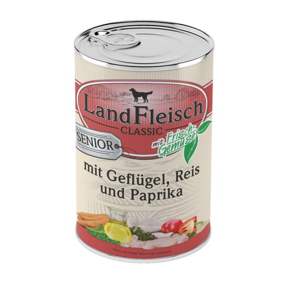 LandFleisch Senior- Szárnyas, Rizs és Paprika 400 g