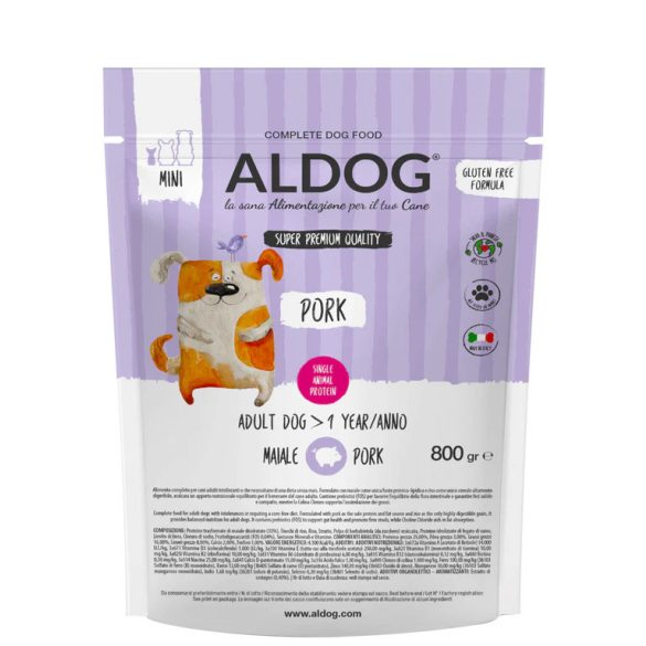 ALDOG PORK HIPOALLERGÉN KUTYATÁP MINI 800 g
