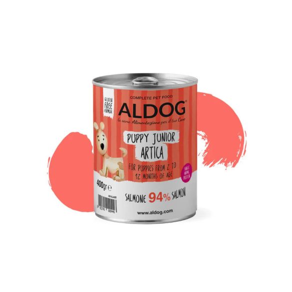 ALDOG® PUPPY-JUNIOR ARTICA LAZACOS MONOPROTEINES KÖLYÖK KUTYA PÁSTÉTOM 400 g