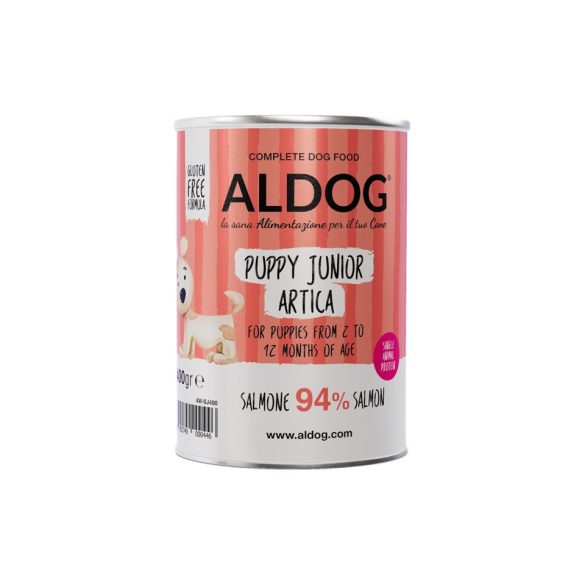 ALDOG® PUPPY-JUNIOR ARTICA LAZACOS MONOPROTEINES KÖLYÖK KUTYA PÁSTÉTOM 400 g