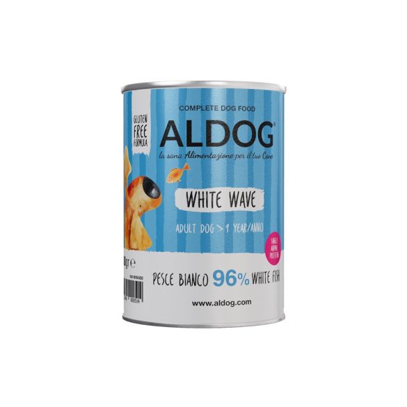 ALDOG® WHITE WAVE – MONOPROTEINES FEHÉRHAL-PÁSTÉTOM FELNŐTT KUTYÁKNAK 400 g