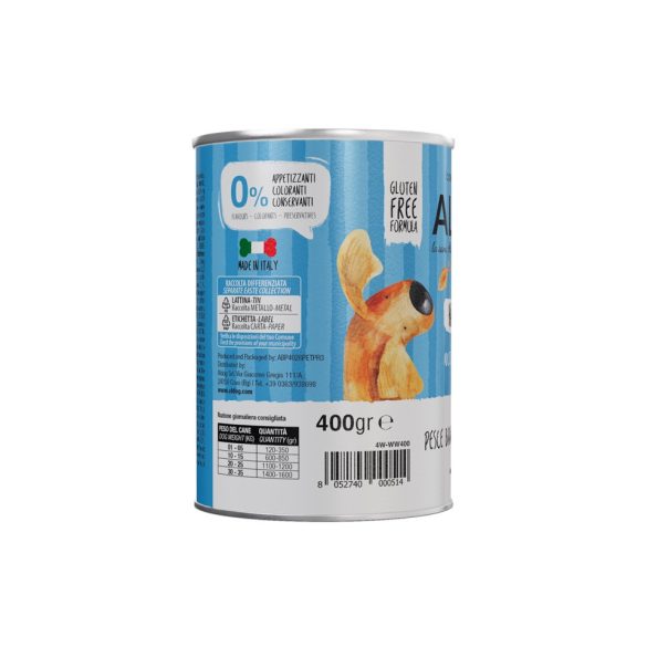 ALDOG® WHITE WAVE – MONOPROTEINES FEHÉRHAL-PÁSTÉTOM FELNŐTT KUTYÁKNAK 400 g