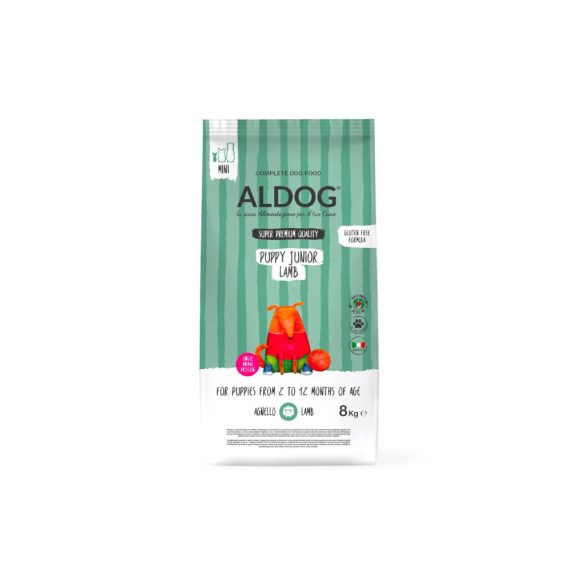 ALDOG PUPPY-JUNIOR LAMB HIPOALLERGÉN KUTYATÁP MINI 8 kg