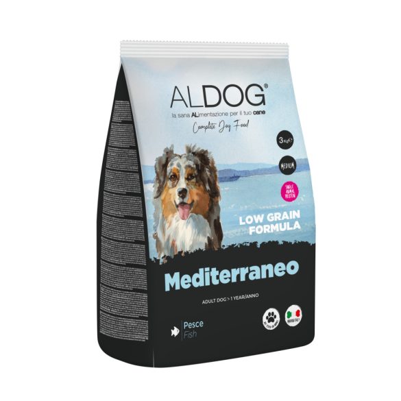 ALDOG MEDITERRANEO LOW GRAIN KUTYATÁP MEDIUM 3 kg