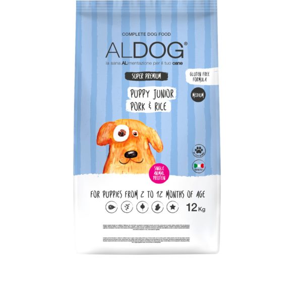 ALDOG PUPPY-JUNIOR PORK HIPOALLERGÉN KUTYATÁP MEDIUM 12 kg