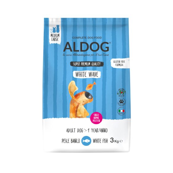 ALDOG WHITE WAVE HIPOALLERGÉN KUTYATÁP MEDIUM 3 kg