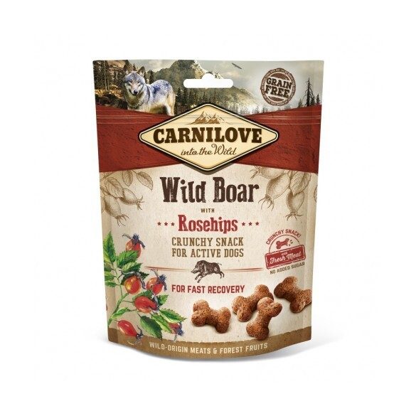 Carnilove Crunchy Snack Wild Boar & Rosehips- Vaddisznó Hússal és Csipkebogyóval 200g