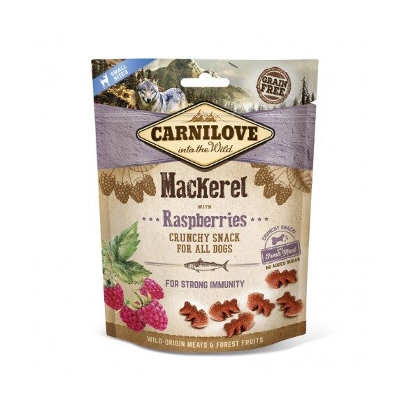 Carnilove Crunchy Snack Mackerel & Raspberry- Makréla Hússal és Málnával 200g