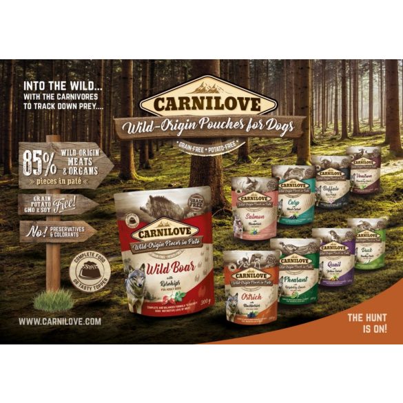 Carnilove Adult tasakos Paté - fácán málnalevéllel 300g
