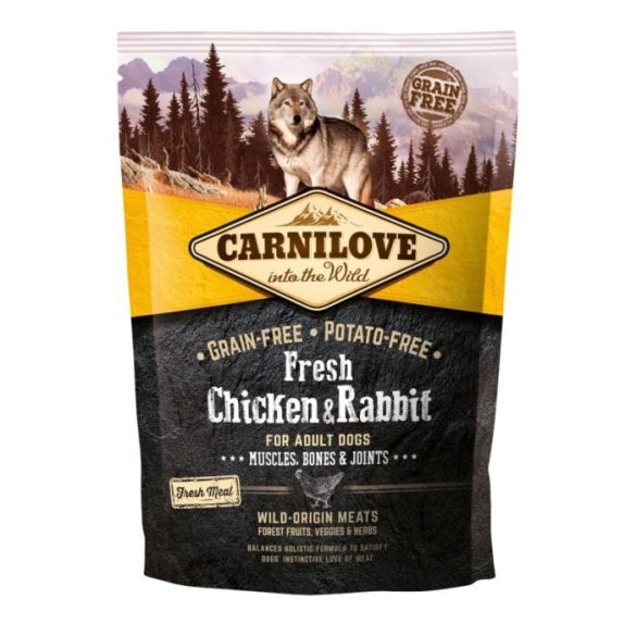 Carnilove Fresh Dog Adult Chicken&Rabbit - Csirke&Nyúl - Muscles, Bones&Joints 1,5kg
