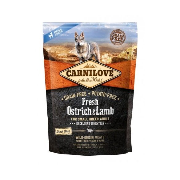 Carnilove Fresh Dog Adult Ostrich&Lamb Small - Strucc&Bárány - Excellent Digestion 1,5kg 