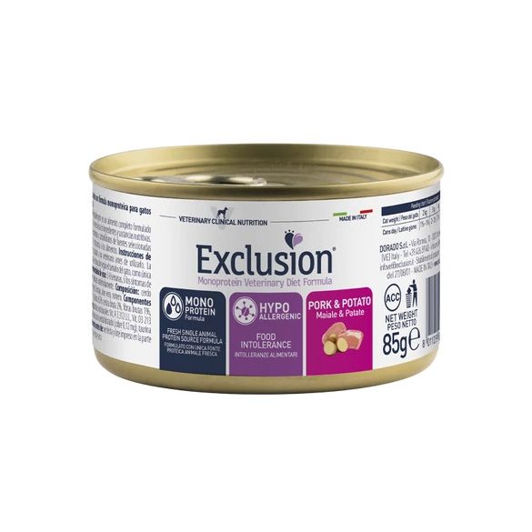 Exclusion Hypoallergenic Cat Pork and Potato 85 g