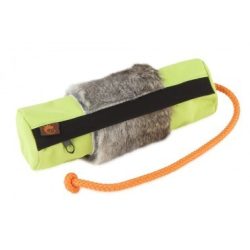   Firedog Tölthető dummy large neon green nyúl szőrme rátéttel