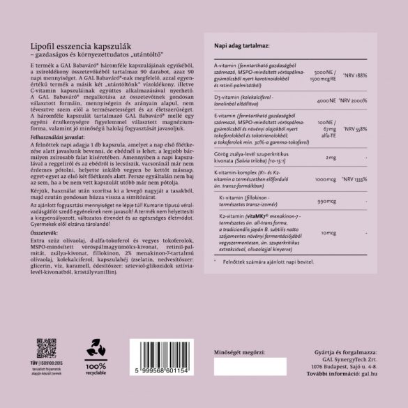 GAL Babaváró – Lipofil kapszulák, 90 adagos utántöltő