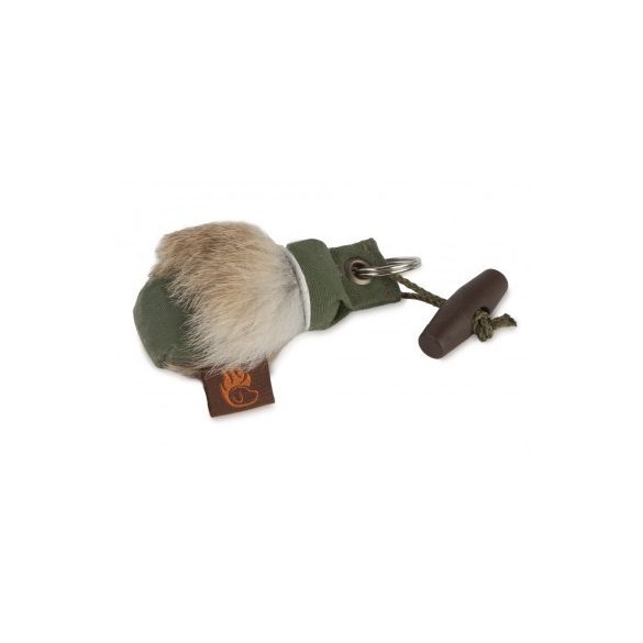 Firedog Mini dummy kulcstartó khaki nyúl szőrme rátéttel