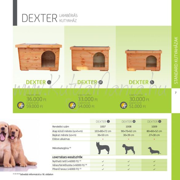 Standard Lambériás Kutyaház DEXTER