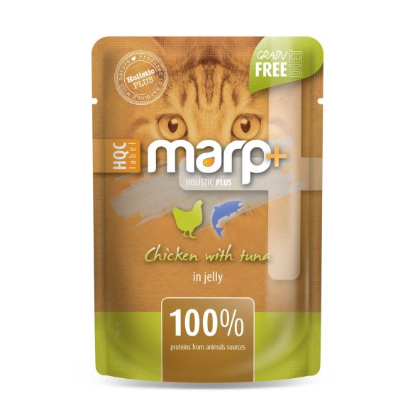 Marp CAT Holistic Plus - Nedves Chicken with tuna in jelly 55 g - Csirke tonhallal zselében 55 g