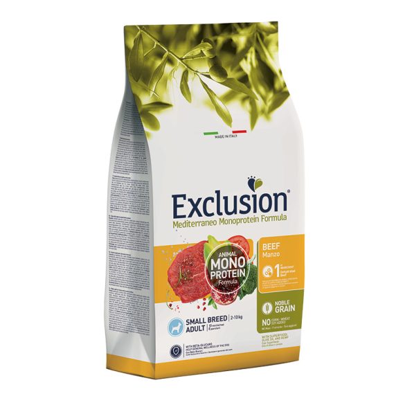 Exclusion Mediterraneo Monoprotein Formula Noble Grain Adult Beef Small 2 kg