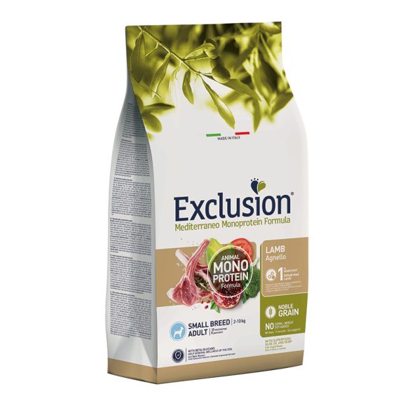 Exclusion Mediterraneo Monoprotein Formula Noble Grain Adult Lamb Small 2 KG